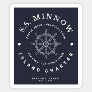 S.S. Minnow Island Charter - modern vintage logo Sticker